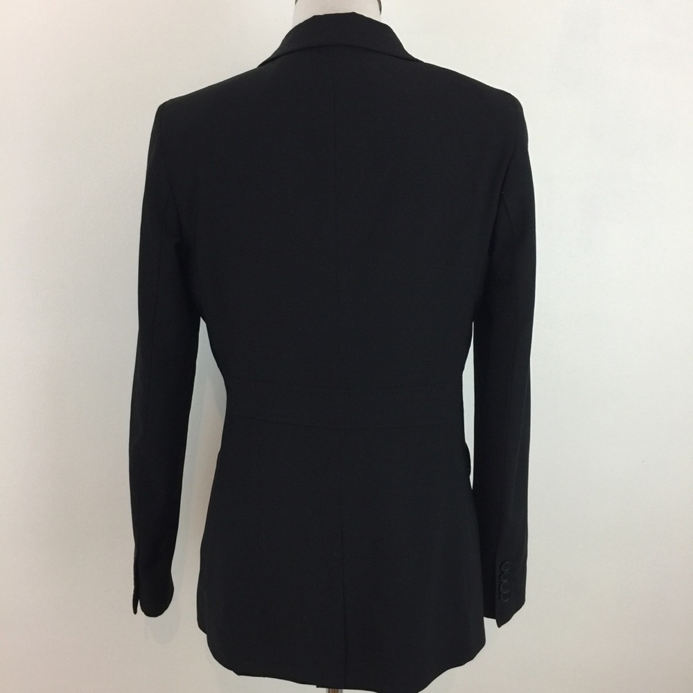 Talbots Jacket Blazer Black Lined Wool Blend Sz 6 - image 5